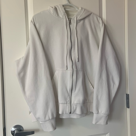 H&M SIZE XL White Zip-up Hoodie - Picture 1 of 12
